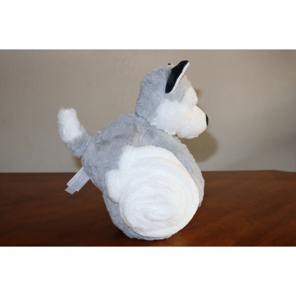 NEW Carters Plush Stuffed Animal Puppy Husky Dog w/ Security Blanket Lovey 26x30 - Picture 2 of 11
